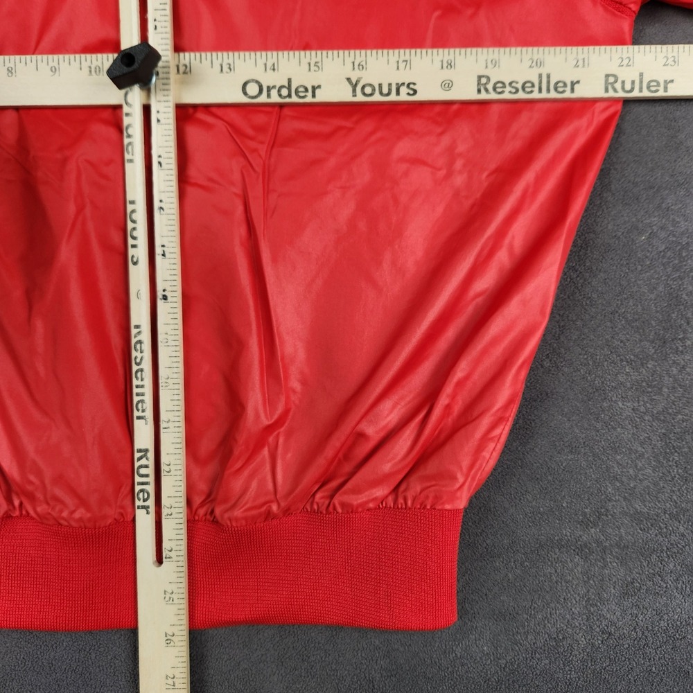Vintage Izod Lacoste Windbreaker Jacket Mens Medium Red Full Zip Harrington Logo - Picture 8 of 10